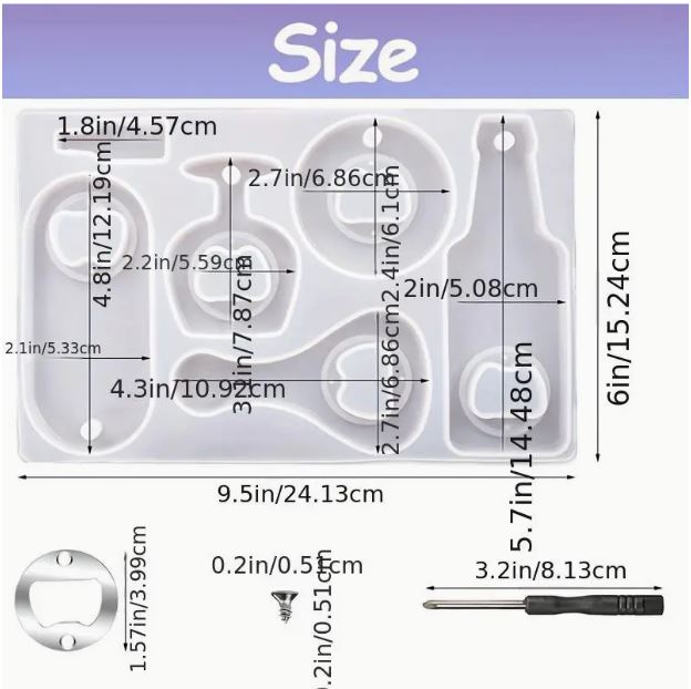 Silicon Mould Bottle Opener Resin Silicon Molds Kit