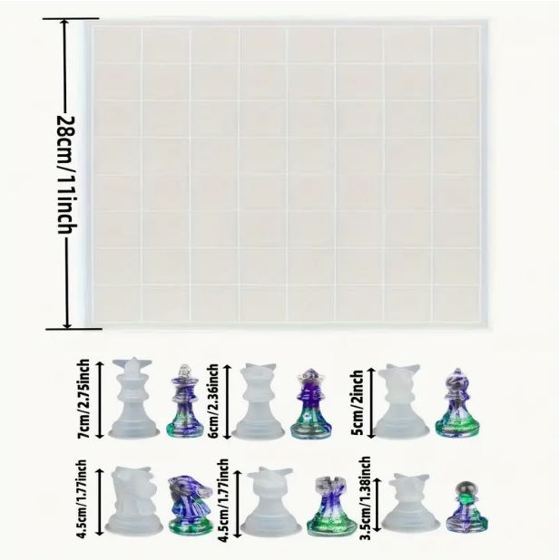 Silicon Mould Chess Making Resin Molds Set