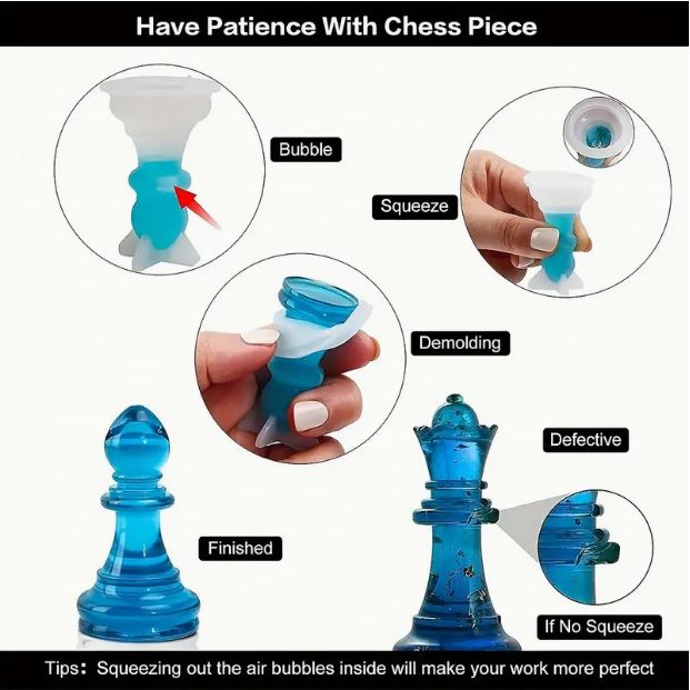 Silicon Mould Chess Making Resin Molds Set