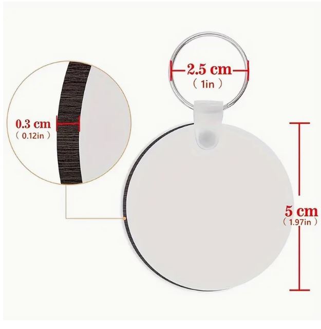 Set of 25 DIY sublimation blank density board pendants for keychains, perfect for customizing with thermal sublimation.
