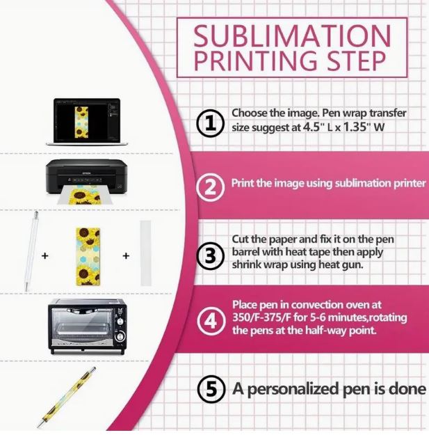Temu 1pcs Cupoita sublimation pen blank without clip, wrapped with shrink wrap, ideal for customizable sublimation projects.