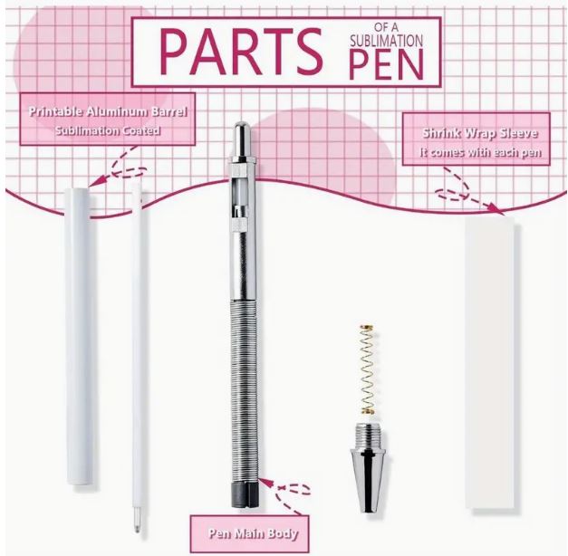 Temu 1pcs Cupoita sublimation pen blank with no clip and shrink wrap, ideal for custom ink transfer projects