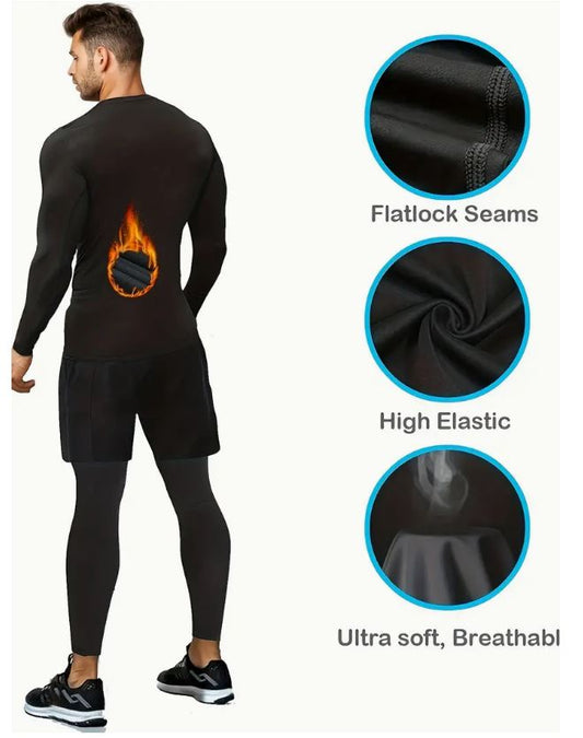 HOPLYNN Thermal Underwear Men's Moisture Wicking Baselayer Breathable Active Shirt - Little Tokyo SA