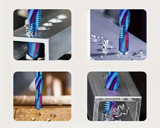 6pcs Titanium Plated Hex Shank HSS Screw Thread Metric Tap Drill Bits - Little Tokyo SA