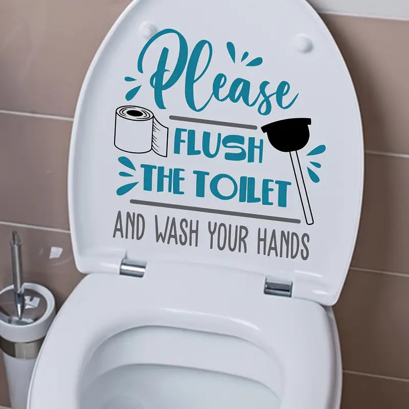 1pc Flush The Toilet Slogan Decal Sticker - Little Tokyo SA