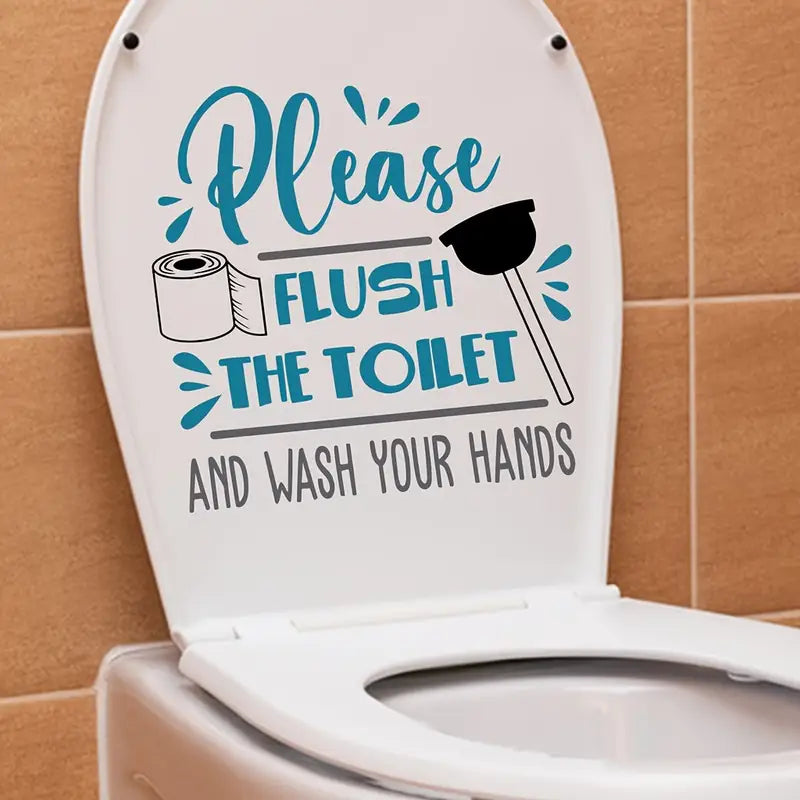 1pc Flush The Toilet Slogan Decal Sticker - Little Tokyo SA