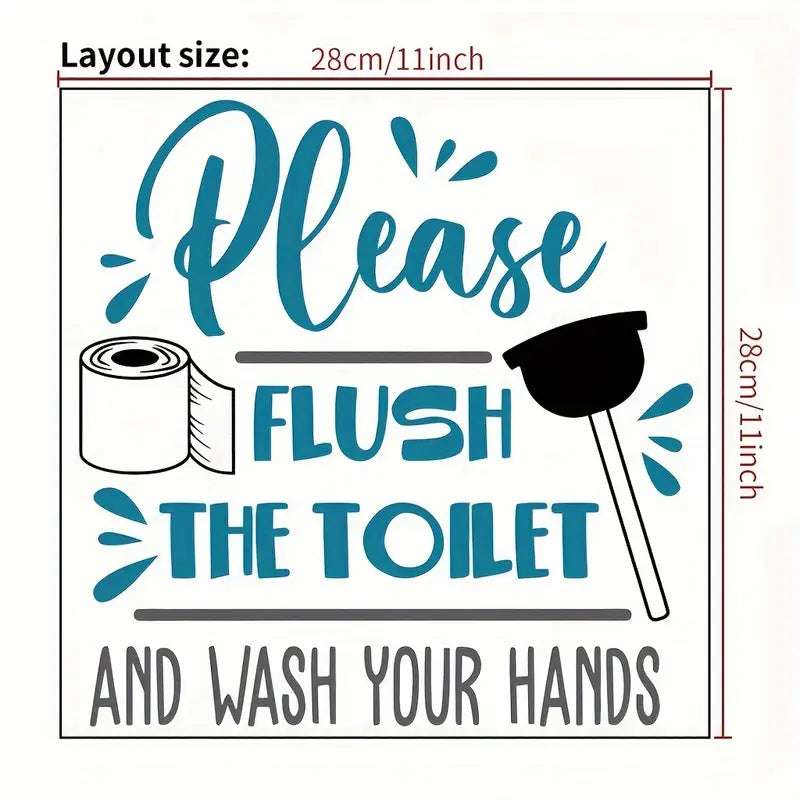 1pc Flush The Toilet Slogan Decal Sticker
