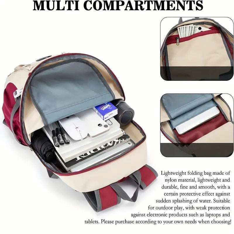 1pc Double Shoulder Backpack Multifunctional Large Capacity Travel Bag