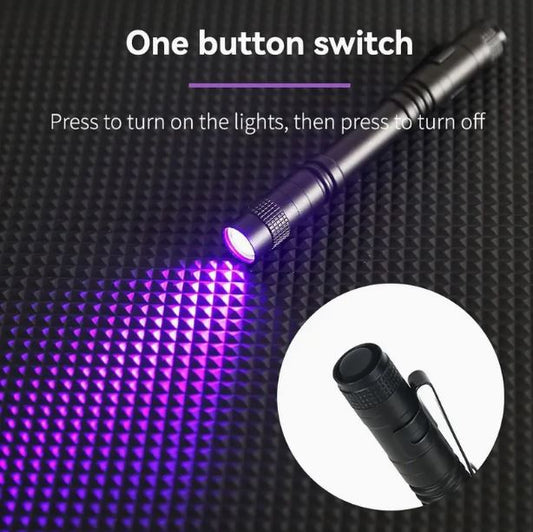 1 Piece Uv Black Light Flashlights With Clip - 395Nm - Little Tokyo SA