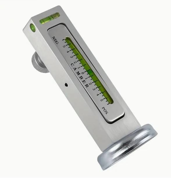 Temu magnetic wheel alignment gauge tool for caster and camber adjustment, with clear measurement markers and durable construction.