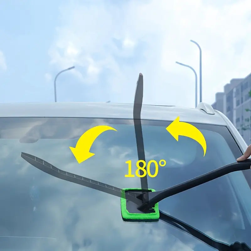 Temu 1pc car windshield cleaning brush with handle for effective cleaning of car windshields and glass surfaces.