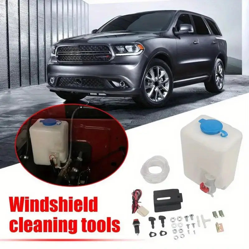 12V Car Windshield Washer Kit - Durable ABS & Metal, 1.5L - Little Tokyo SA