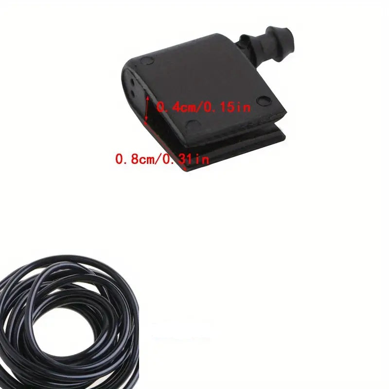 Temu windshield wiper nozzle kit with high-quality rubber universal fit washer hoses for vehicles.
