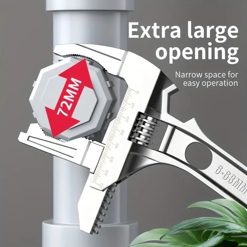 Temu multifunctional bathroom wrench tool with adjustable grip and ergonomic handle for plumbing repairs.
