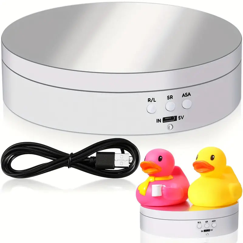 1pc Premium Electric Rotating Display Stand - 360 Degree Auto-Rotation