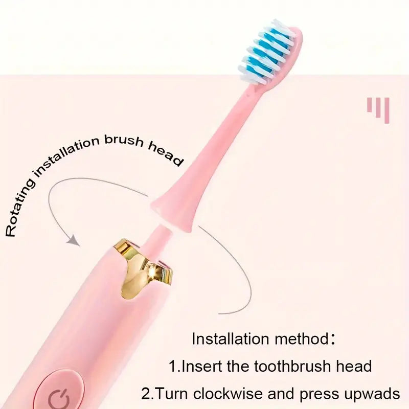 6-Brush-Head Electric Toothbrush for Adults