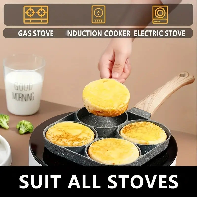 1pc Versatile 4-Hole Non-Stick Frying Pan