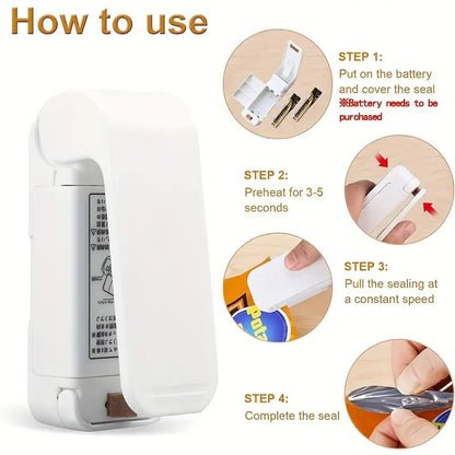 Compact Easy-Seal Snack Sealer - Portable Mini Plastic Bag Vacuum Sealer