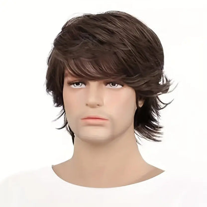 High Temperature Fiber Men's Short Loose Wave Wig