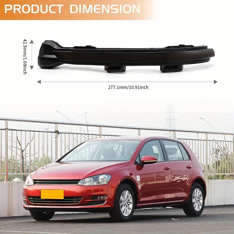 2pcs Dynamic Turn Signal Led Rearview Mirror Indicator Side Mirror Light For VW Golf 7/7.5