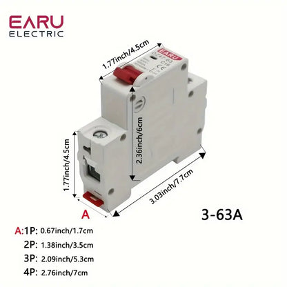 1pc 63A 1Pole Electric Mini Circuit Breaker MCB, DZ47 Series