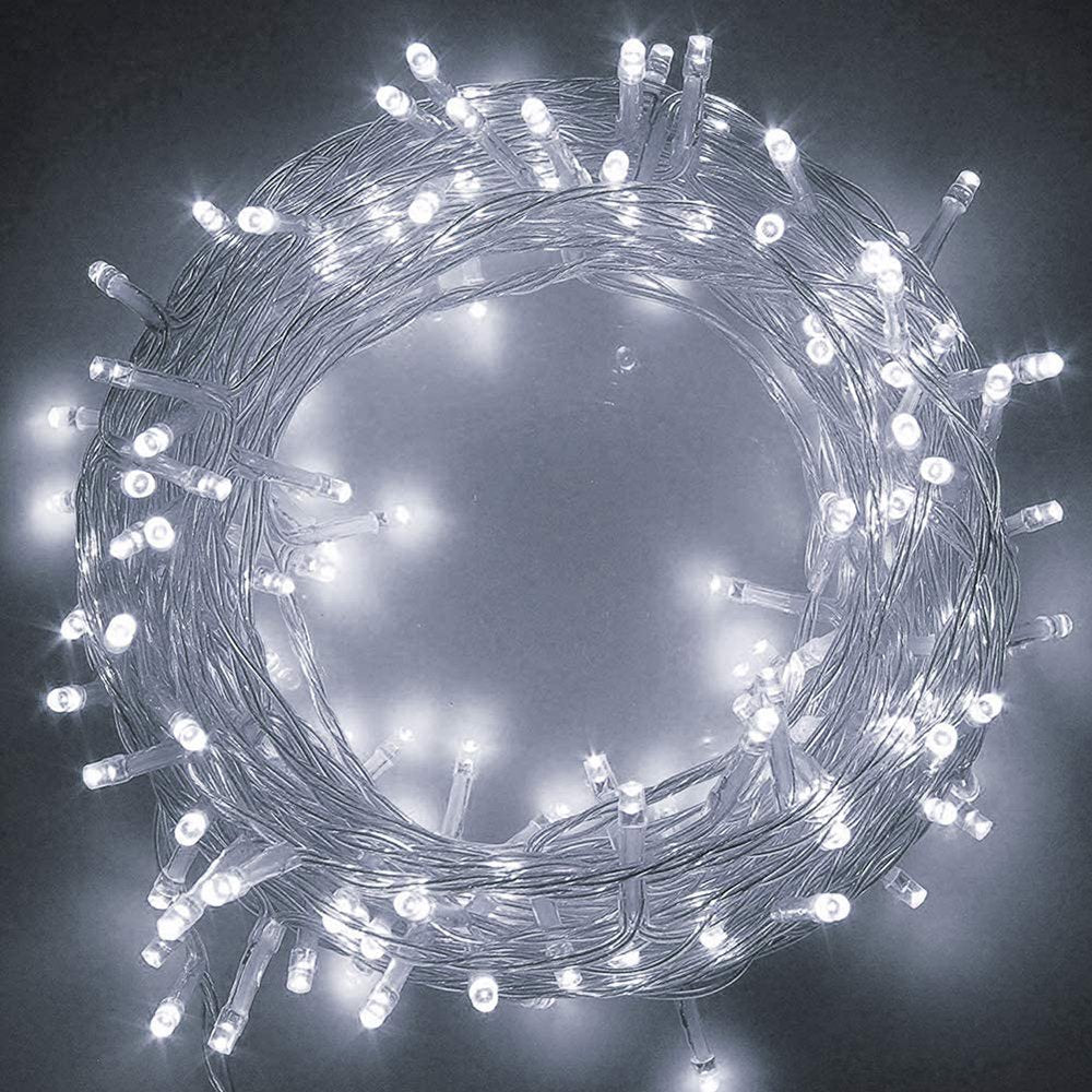 SE ZYF-D78 10M White LED Inter-Connecting Clear Cable Fairy Light