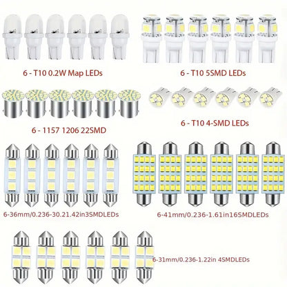 42pcs Universal Car LED Bulb Set