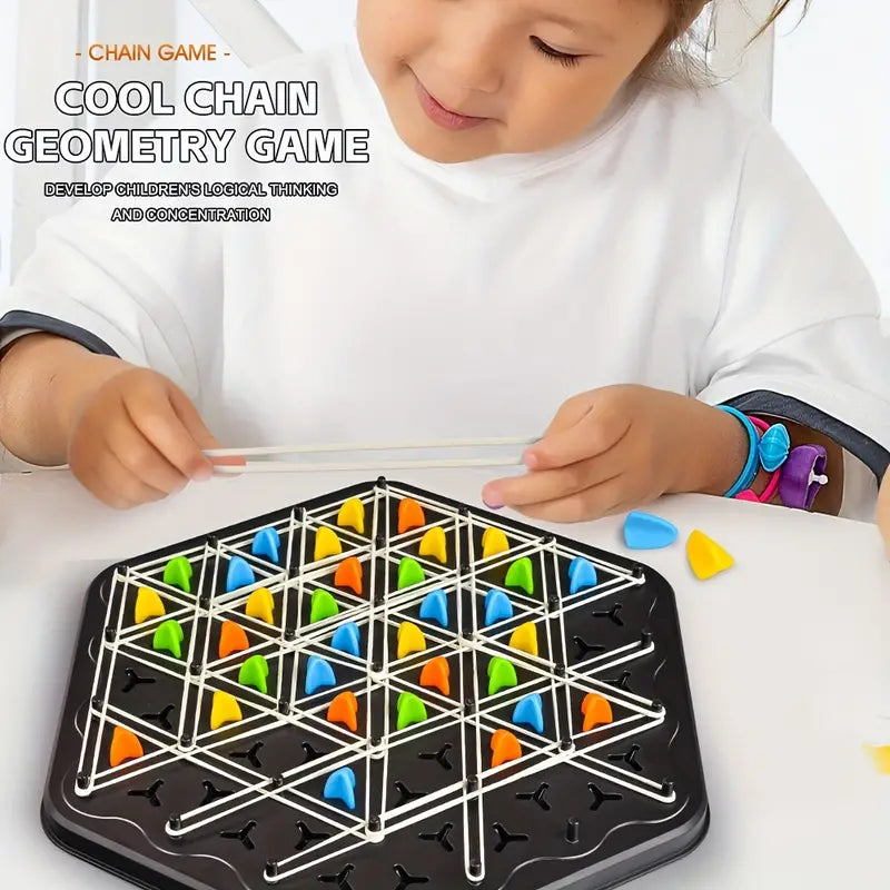 Triangular Chain Strategy Board Game for Kids