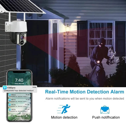 Aerbes AB-JK69-W WiFi 3MP Dual-Light Solar Camera, PIR, 2-Way Audio, 8000mAh Battery V380 Pro