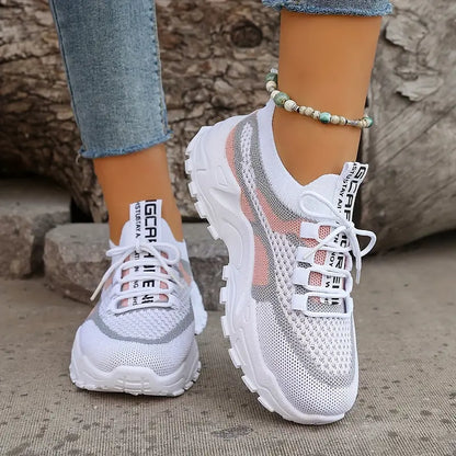 Trendy Colorblock Ladies Sneakers – Breathable & Comfortable