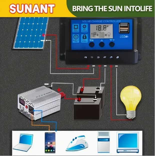 30A Multifunctional PWM Solar Charge Controller with USB