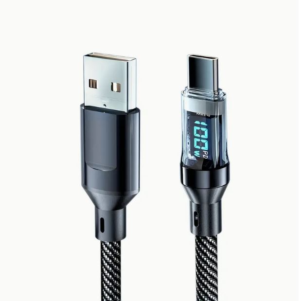 1m 120W Powerhouse Charge Cable - 6Amp Super Fast with Real-Time LCD Display - Durable USB Type C