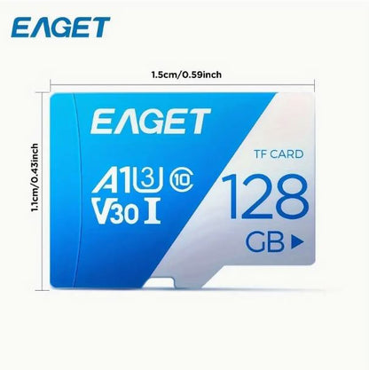 EAGET 128GB Memory Card, Blue & White Micro SDXC SD Card