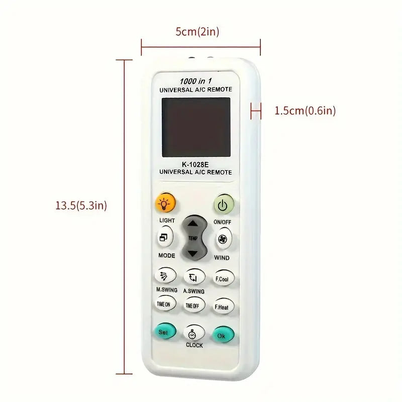 Universal A/C Remote Control - Compatible With Multiple Brands And Models