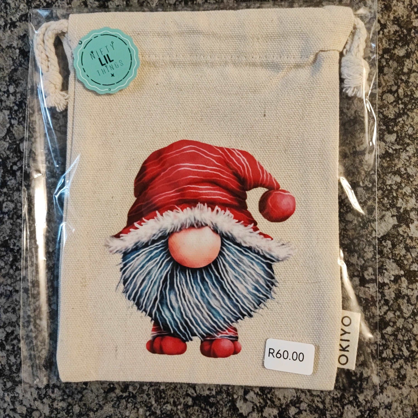 Christmas Cotton Natural Eco-Friendly Drawstring Bag