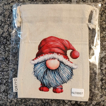 Christmas Cotton Natural Eco-Friendly Drawstring Bag