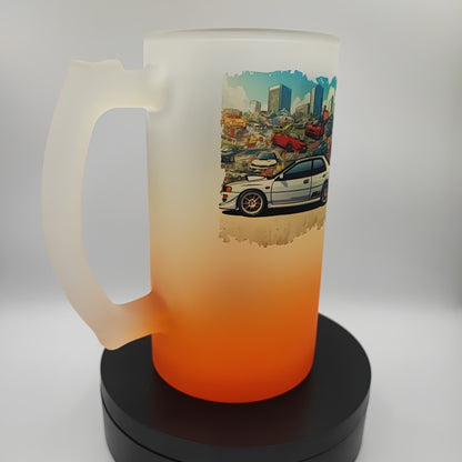 Custom Printed Frosted Glass Beer Mug