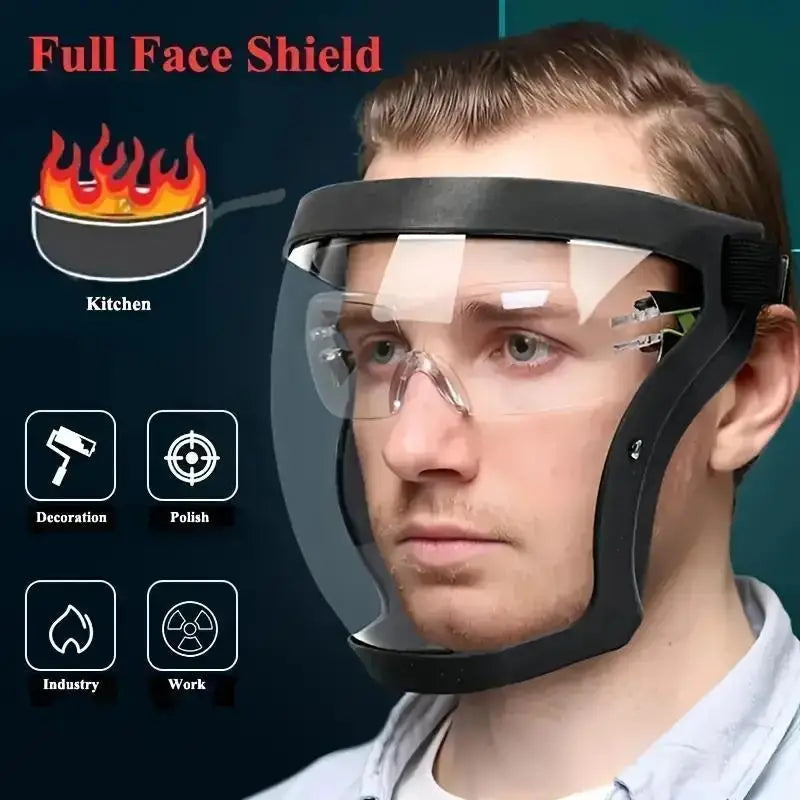 1pc Full-Face Hd Protective Mask - Anti-Fog