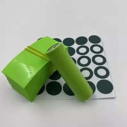 100-Piece FRUIT GREEN Heat Shrink Tubing & Barley Paper Rings Set for Lithium Cells