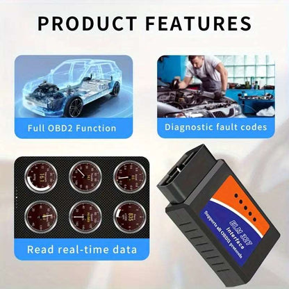 Wireless OBD2 Scanner ELM327 Interface - Car Diagnostic Code Reader