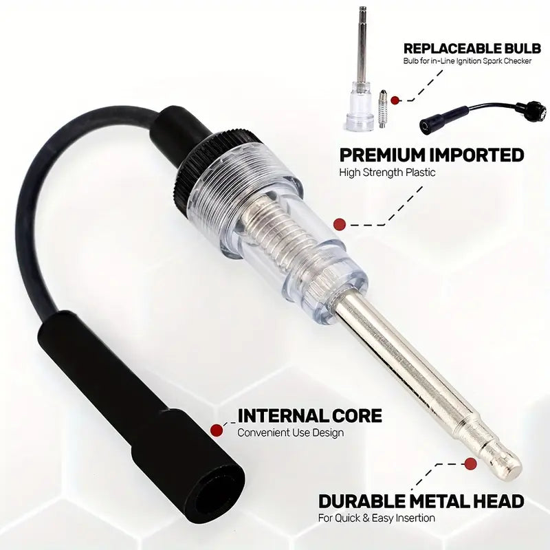 1pc Spark Plug Tester, Engine Ignition Diagnosis Tool, Durable Plastic Body, Easy to Use, Accurate for Car Maintenance