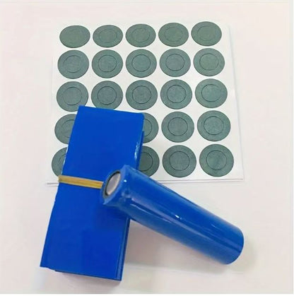 100-Piece BLUE Heat Shrink Tubing & Barley Paper Rings Set for 18650 Lithium Cells