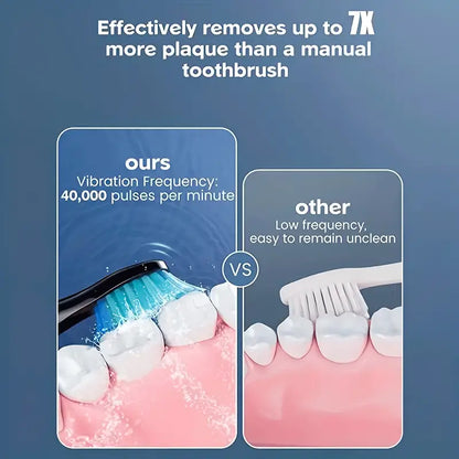 6-Brush-Head Electric Toothbrush for Adults