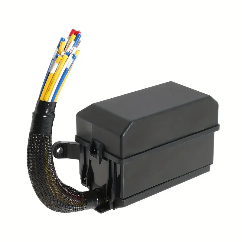 1pc Universal 12V 6-Slot Automotive Fuse and Relay Box with Pre-Wired Connectors