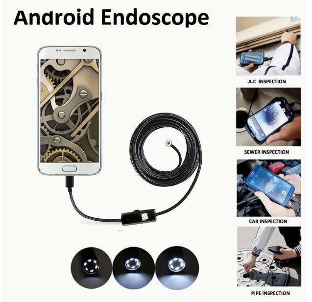 1 Meter x 7mm Lens Soft Cable  High Definition Endoscope, Android Mobile Phone Camera