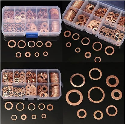 200pcs Copper Washer Gasket Set