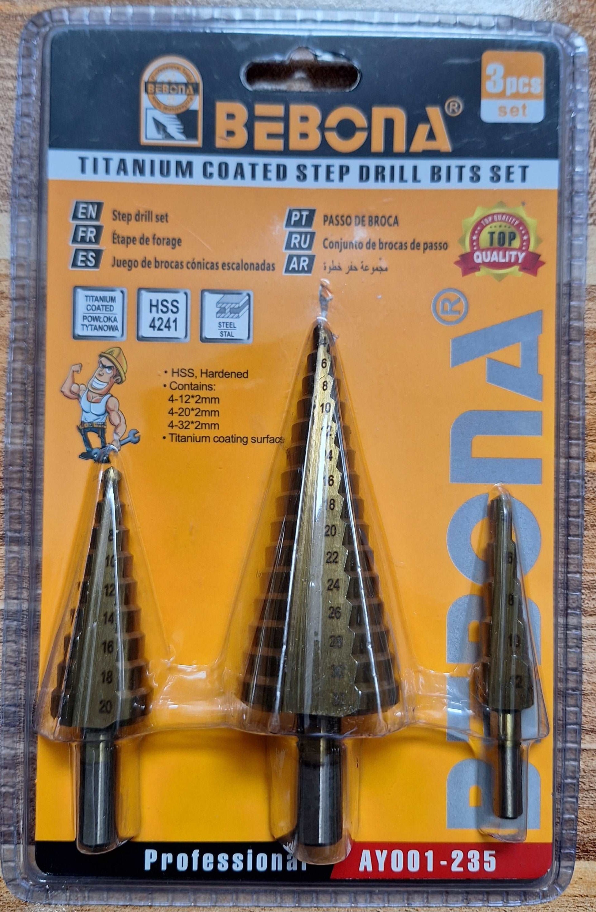 Titanium Coated Step Drill Bits Set