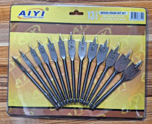 Aiyi 13 piece Wood Spade Bit Set