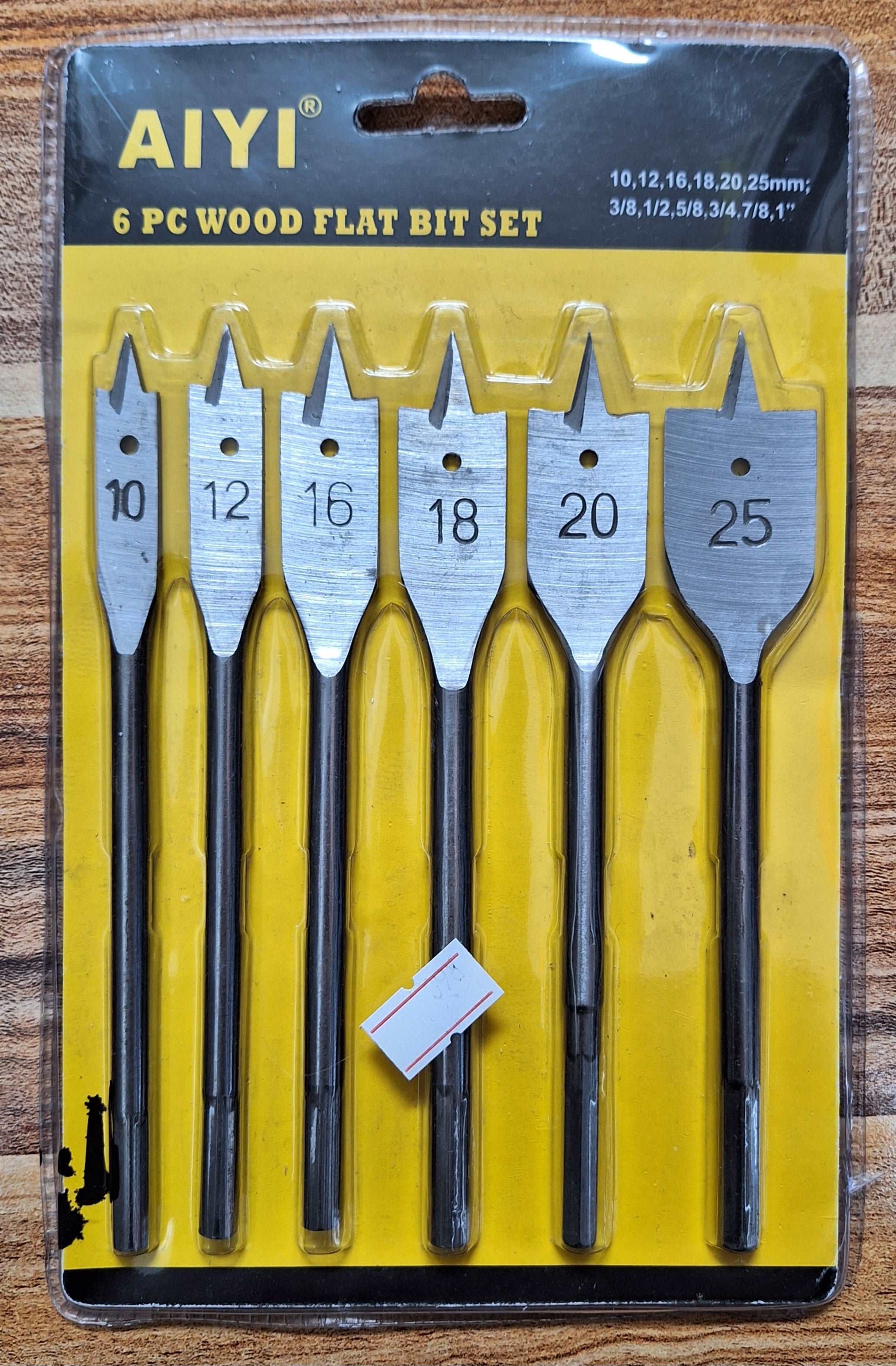 Aiyi 6 piece Wood Flat Bit Set