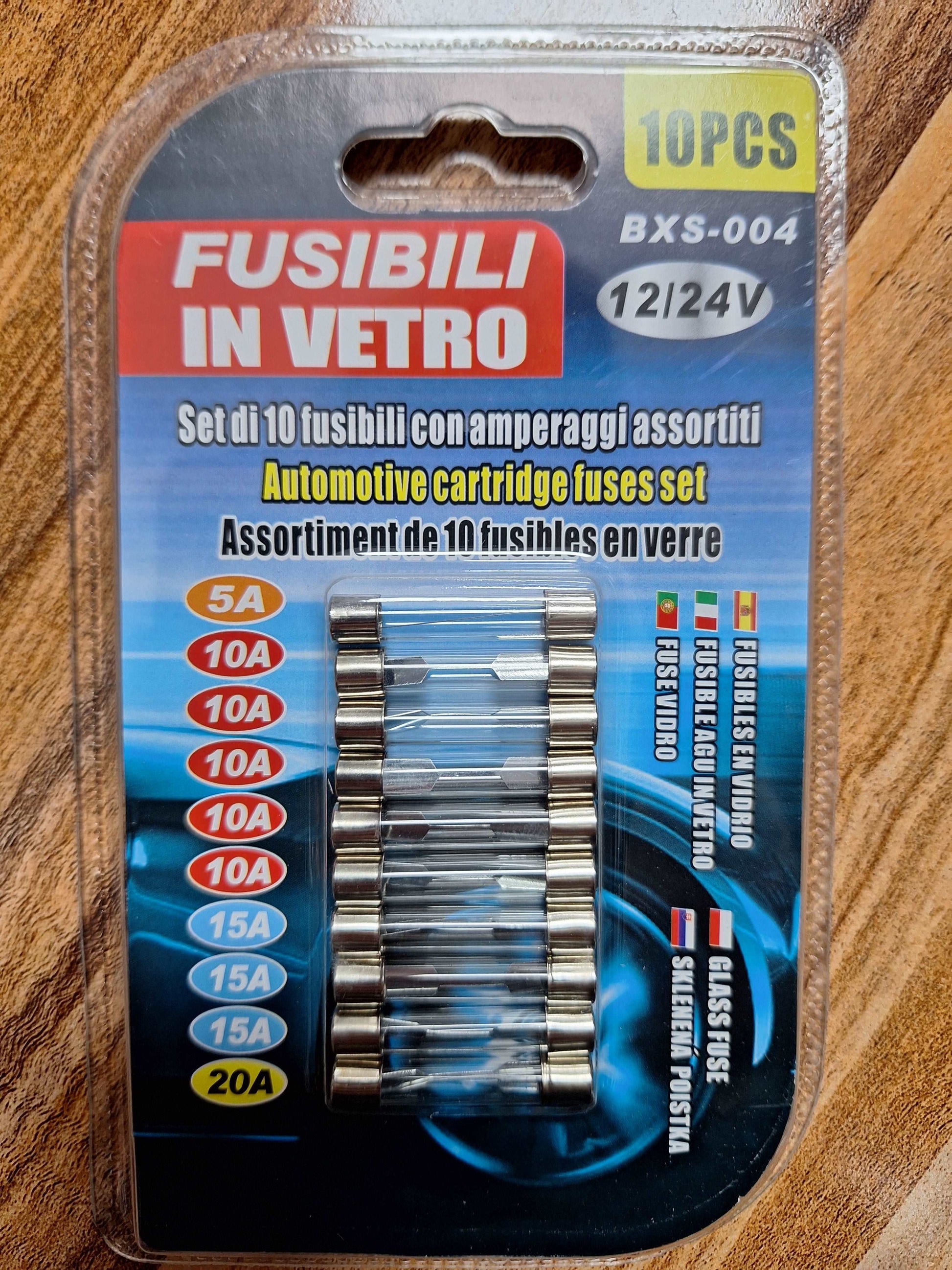 10pc Automotive Cartridge Fuse Set